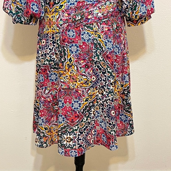 Calvin Klein Women's V-Neck Knee Length Dress with Puffed Sleeves Size 10 - Picture 5 of 16